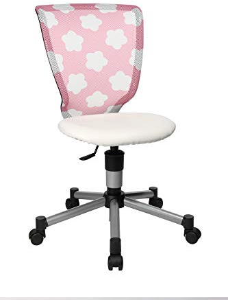 TOPSTAR Kinderdrehstuhl Titan Junior rosa-weiß - Motiv Wolken