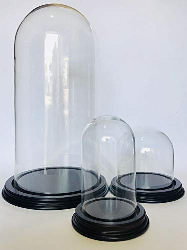 Euro Glass Angelo Campana di Vetro Soffiato Misura 25 x 60 (Misure Esterne al Vetro esclusa la Base) Completa di Base Color Marrone Scuro Tipo Testa di Moro