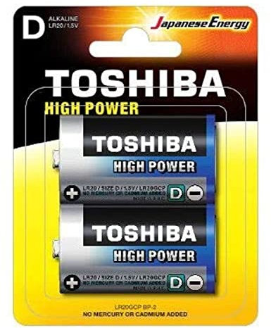 TOSHIBA LR20GCP BP-2, BATERÍA DE UN Solo Uso, D, ALCALINO, 1,5 V, 2 Pieza(S), Alto
