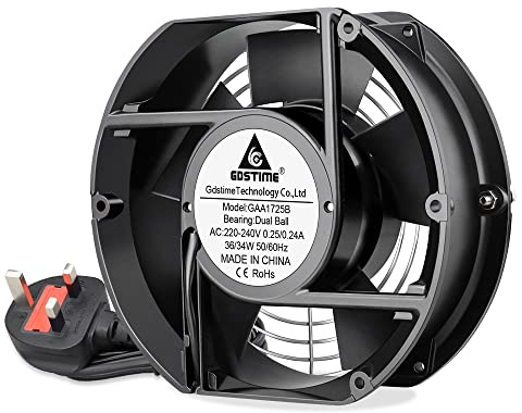 GDSTIME AC 172mm x 150mm x 51mm 220V 230V 240V Axial AC Cooling Fan | 17251, Dual Ball Bearing, for Computer Server Rack DIY Cooling Ventilation Exhaust Big Airflow