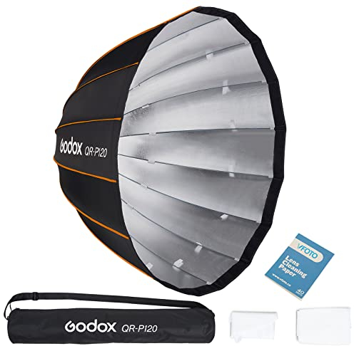 GODOX QR-P120 120cm Softbox Fotografico Parabolico Profondo Adatto per Bowens Mount Flash da Studio SL-60W MS200-V MS300-V SL60IID SL60IIBi SK400II-V DP400III-V DP600III-V SL100D SL100Bi (47,2 inch)