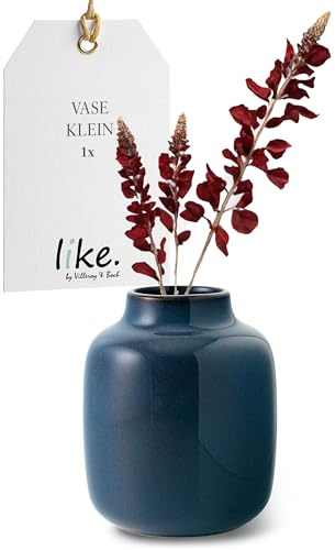 like. by Villeroy & Boch Lave Home Vase Shoulder, 12,5x12,5x15,5cm, Bleu Uni