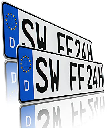 DIN-zertifizierte Kfz-Kennzeichen historische H-Kennzeichen Standardgröße 520x110mm für Auto Oldtimer offizielle Nummernschilder Wunschkennzeichen (04 H-Kennzeichen)