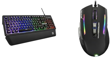 The G-Lab Keyz Palladium Clavier Gamer AZERTY Filaire USB - Clavier Gaming Rétro-Éclairage RGB & Kult NITROGEN Atom Souris Gamer Filaire - Capteur Optique 4800 DPI, RGB, 9 Boutons Programmables