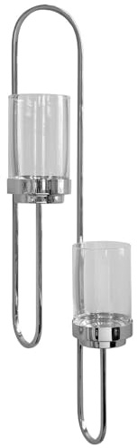 Fink wandhängender Stumpenkerzenhalter 90 cm 2-flg. Wand-Kerzenhalter aus Edelstahl