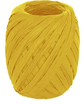 INNSPIRO Papierbast, gelb, 4 mm x 30 m, für Bastelarbeiten, Geschenke und Dekorationen