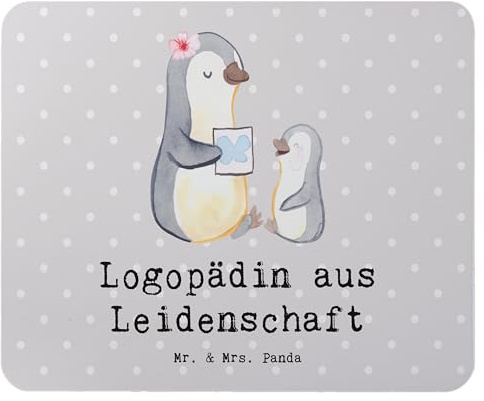 Mr. & Mrs. Panda Mouse Pad Logopädin Leidenschaft - Geschenk, mousematte, Ausbildung, mausteppich, Witzig, Mauspad, pc, Spruch, Mousepad, Studium
