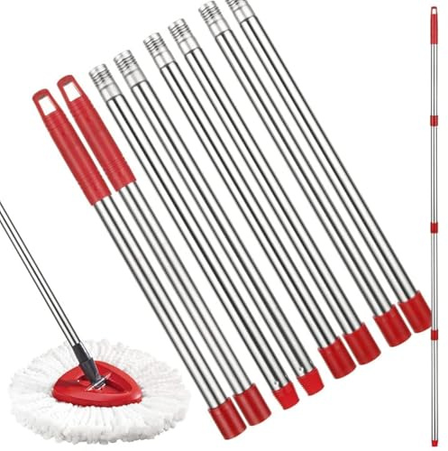 SHUESS 2 Pack Spin Mop Replacement Handle 4 Section 30 to 58 Inch Mop Replacement Stick Compatible with O-Cedar Spin Mop, Suitable for Microfiber Mop & Angle Broom (Mop Head& Base not Include)