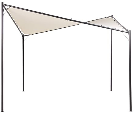 Pergola Stahl beige/schwarz 300 x 300 cm Garten Terrasse Outdoor Aventine