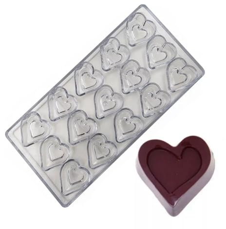 DUBENS 15 Hohlraum Herzförmig Polycarbonat Schokolade Form Fongant Candy Gebäck Kuchen Dekoration Werkzeuge Leicht DIY Küche Dekoration Werkzeug