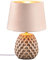 Reality Lampada da tavolo Ariana R51531044, base in ceramica beige, paralume velluto beige/color oro, escl. 1x E14