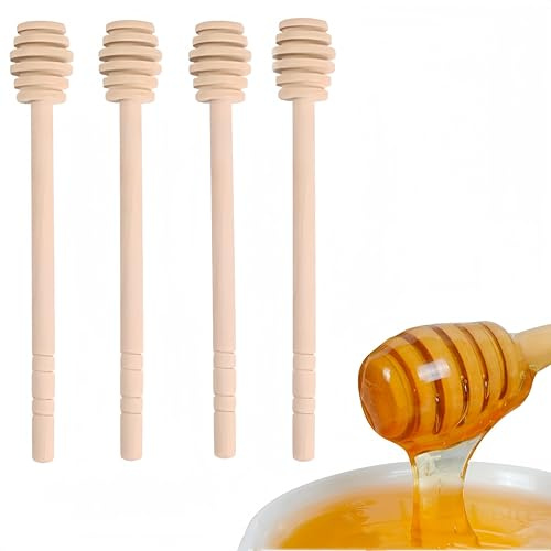 4 bastoncini in legno per miele, 16 cm, cucchiaio per miele, bacchetta per raccogliere il miele, erogare marmellate piovigginose