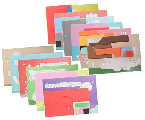 ORFOFE 12stücke Teiliges Lustiges Tier-Puzzle Aufkleber Kindergeschenke Party-Geschenke Für Junge Mädchen Heimtextilien Form-Puzzle-Spielzeug Tier-zuordnungsspielzeug