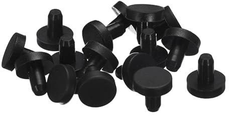 sourcing map 16 Pieces Black Rubber Stopper, 4mm Plug Holes for 3.5-3.8mm/0.14-0.15 Hole