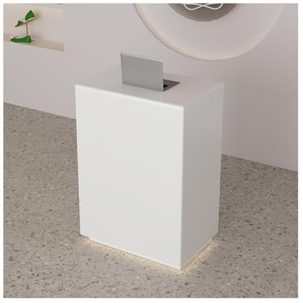 Empfangstheke mit Schubladen,Rezeptionstheke mit Sichtschutz,Empfangstresen mit Leuchten,Verkaufstheke,Büromöbel Rezeptionsmöbe Für Empfangsraum, Lobby, Schönheitssalon, Einzelhandel(Color:Wit,Size:50