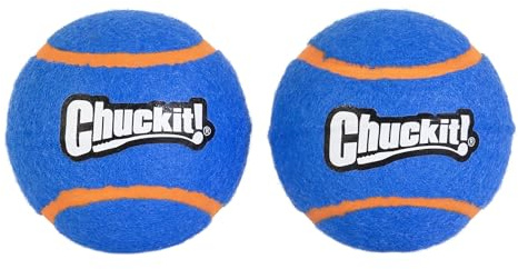 Chuckit! Quietschender Tennisball Hundespielzeug, groß (7,6 cm Durchmesser), 2 Stück, für Rassen von 27,2–45,4 kg