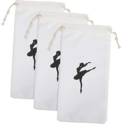 KICHOUSE 3 Stück Ballettschuh Beutel Aus Atmungsaktivem Segeltuch Mit Kordelzug Leichte Ballett Tanzschuhtasche Für Kinder Zum Tragen Und Aufbewahren Beim Tanztraining