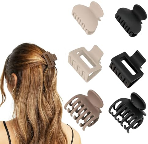 XUZOPIM 6 Piezas Pinzas De Pelo Pinza Pelo Pequeña Hair Clips De Mate Antideslizantes Para El Pelo De Mujer Pinzas Rectangulares Neutral
