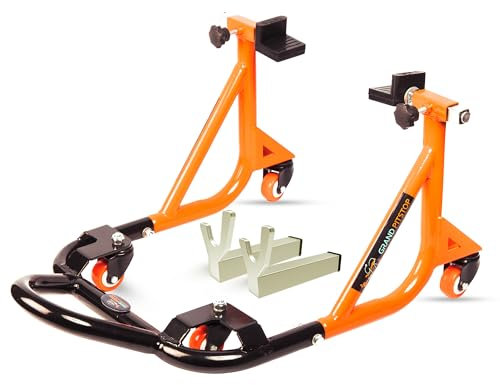 Grand Pitstop Universal Adjustable Rear Paddock Stand for Motorcycle with Swingarm Rest 360° Dismantable, Motorcycle Weight Up to 500 lbs/ 226 Kgs