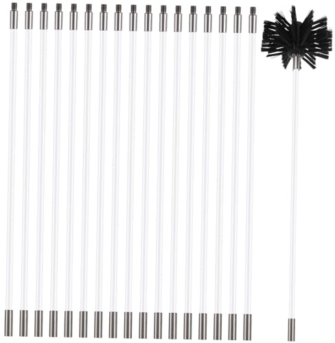 Chimney Sweep Set with 18 Cleaning Rods for Efficient Gutter and Chimney Cleaning Ideal for Log Burners Fireplaces and More