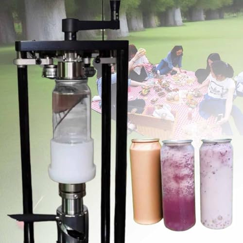 Jar Vacuum Sealer, Tin Can Sealer, Jar Pressure Sealing Hand Tool with Fixed Base, Height Adjustable, Suitable for Sealing Juice, Milk Tea, Cakes
