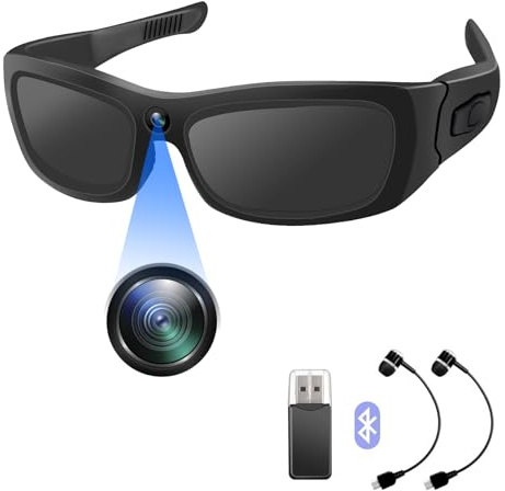 Sport Brillenkamera , Mini Action KameraHD 1080P Bluetooth Sonnenbrille | Action Cam Fahrrad Motorrad VideoKamera, Foto/Video-Aufnahme