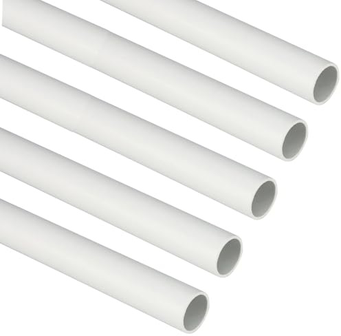 10 metri tubo rigido, 5 barre da 2mt, liscio, diametro esterno ⌀25 mm, tecnopolimero ad alta resistenza, classificazione leggera 2221, grigio, canalina esterna impianto elettrico, cavi elettrici