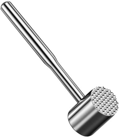 FUNOMOCYA Martello per Ammorbidire la Carne in Acciaio Inox Argento