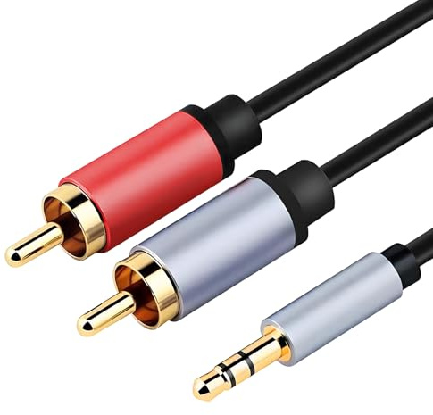 KenHLun Gilding 3.5mm Aux to RCA Cable, Phono to 3.5mm Jack Audio Cord,1.5M