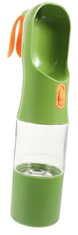 LOORGVEL Botella Dispensadora de Agua para Perros Portátil Material Seguro y Fácil de Limpiar Botella de Bebida Multifuncional para Exteriores Adecuada para Perros y Gatos Color Verde
