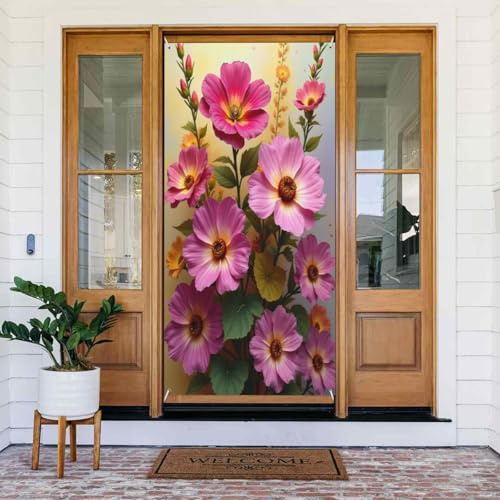 Türabdeckungen Dekorationen – Moderner Blumenstrauß, Orchideen-Druck, Nr. 176, Herbst-Winter-Türbanner für Vorderseite, Frühling-Sommer-Schild, Abdeckung, Banner, hängender Hintergrund für Außen- und