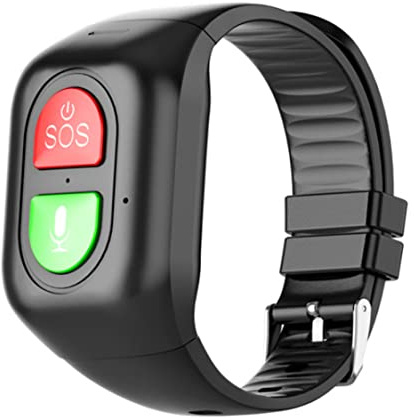 Fitness, braccialetto SOS GPS localizzazione braccialetto posizione chiamata di emergenza fitness orologio per anziani bambini nero, localizzazione GPS
