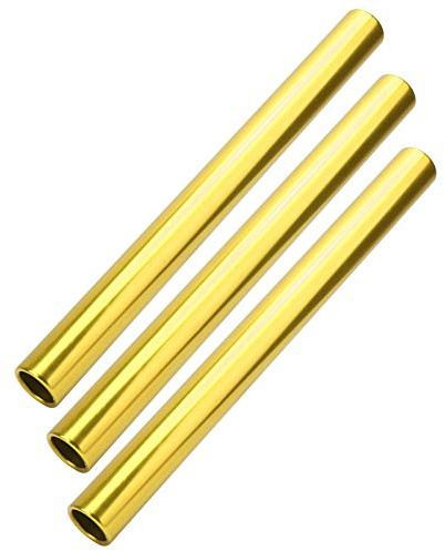 Fockety Relay Batons with Comfortable Grip - 3 Pack for Sprinting - Suitable for All Ages (Gold)