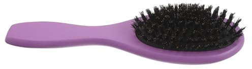 Angoily Cepillo Cabello para Hombres Acolchado Cerdas de Pelo de Jabalí Acabado Mate Violeta Ligero y Antiestático Adecuado para Desenredar Cabello Grueso y Rizado Viajes