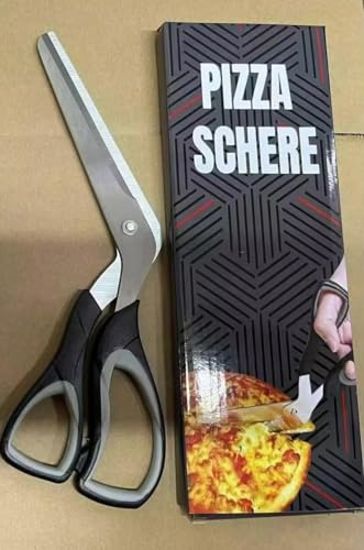 ONE SHOP Forbici Taglia Pizza Professionali 27 cm Lama Affilata in Acciaio Inox Manico Ergonomico Taglio Perfetto per Pizza Pane e Alimenti Facili da Usare e Pulire (Nero-Grigio)