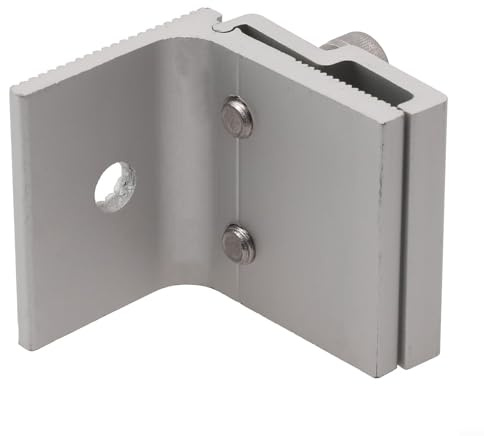 Lawnoval Morsetto per montaggio su tetto in lega di alluminio, 45 x 52 mm, morsetti per tetto in metallo per sistema fotovoltaico, fissaggio per tetto solare argento, confezione da 4 morsetti