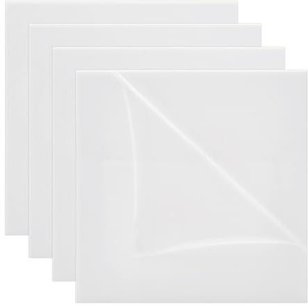 UNICRAFTALE 4 Stück 10x10 Zoll/25.4x25.4cm Acrylglasplatte Quadratisch Weiß Für Laserschneiden 2mm Dicke Klare glasplatte Transparente Kunststoffplatte Acrylglasplatte Für Rahmen Glasersatz