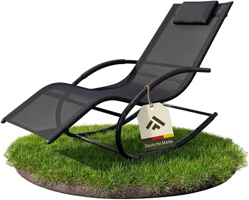 novaterra® Premium Sonnenliege Schwarz– modernes Design, hohe Qualität Wetterfeste Gartenliege für Outdoor & Pool | Ergonomische Relaxliege, stabil & langlebig