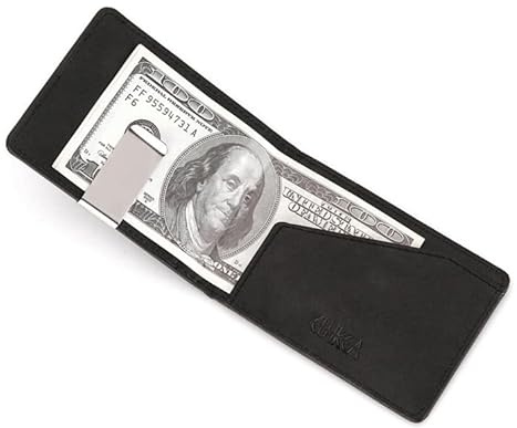 ZUWIJEQ Pince à Billet, Mini Portefeuille Homme Slim, Porte Carte minimaliste RFID en Cuir PU Vintage, Porte Billet, Portefeuille homme compact, Porte Carte Bancaire pour Homme, Idée Cadeau Élégante
