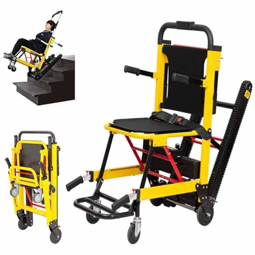 Salvaescaleras Para Personas Mayores,Elevadores Escaleras Eléctricos,Silla Ruedas Para Subir Escaleras Con Orugas,Escalera Silla Portátil Plegable,Carga 165 Kg/364 Lbs A,Pilas incluidas