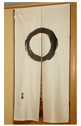 NARUMI 鸣海 Fukui Textile Factory Noren Vorhang Tapisserie Enso in Kreis beige lang Typ