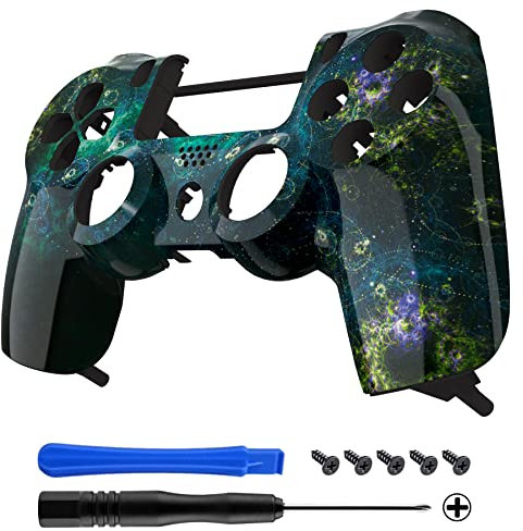 eXtremeRate Dark Chaos Nebula Galaxy Replacement Faceplate Cover for ps4 Slim Pro Controller, Custom Front Housing Shell Case for ps4 Controller CUH-ZCT2 JDM-040/050/055 - Controller NOT Included