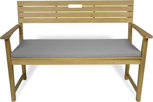 Rollmayer Bankkissen Bankauflage Sitzkissen Bankpolster Auflage für Bänke in Haus und Garten Kollektion Vivid, 1 Stück (Silbergrau 31, 120x50x4cm)
