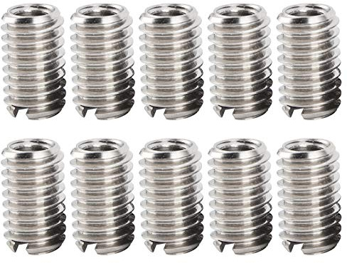 Gewindereparatur Einsätze M6 x 1 zu M4 x 0,7, 10 Stück Edelstahl Gewindehülsen, Reduzier-Schraubenbefestigung für Mechanische Geräte, Automobil, Luftfahrt, 10mm Reparatur Inserts