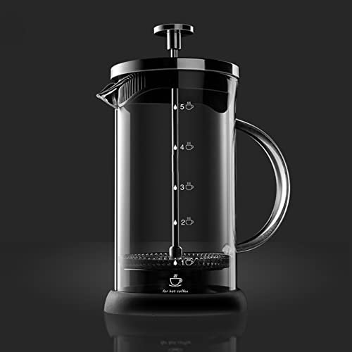 French Press Kaffeebereiter, Hitzebeständige Verdickte Borosilikatglas Kaffeekanne Teekanne, Espresso Und Teebereiter Mit Dreifachfilter Und Edelstahl, Handfilter Kaffeepresse Für Camping-Reisegesche