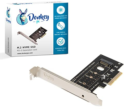 Donkey PC NVME SSD zu PCIe 3.0 X4 Adapter, Interne M.2 PCIe SSD Expansionskarte, Optisches Laufwerk
