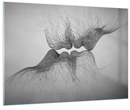 ARTTOR Moderno Quadro in Vetro 100x70 cm Stampe da Parete Persone - 4967 | Bacio Amore Coppia Quadro Decorativo Grande Decorazione Murale Soggiorno Arte da Parete Decorazione da Parete ARTTOR
