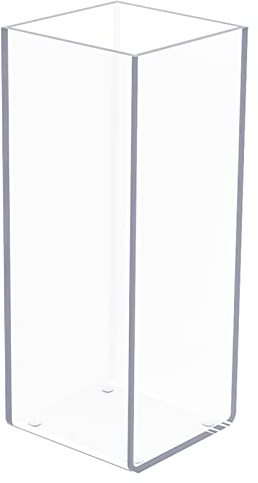 Kamehame Acrylic Clear Rectangular Vase, Tall Rectangle Vase Decorative Centerpiece for Home or Wedding (4x4x10)