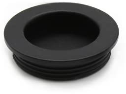 DOJA Barcelona Tirador de entrada redondo negro | Ø 40,5 x 10 mm | paquete 4 | Tirador de concha | Tirador oculto para muebles, puertas correderas, puertas de armarios, cajones, zapateros, ventanas