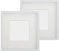 Anhow 2pcs 8x8 Shadow Box Frame with Mount for 4x4 Inches, 3D Picture Frame Display Case Deeper 1.2 Inches with Transparent Glass for Photos, Crafts, Souvenir, Baby Items - White